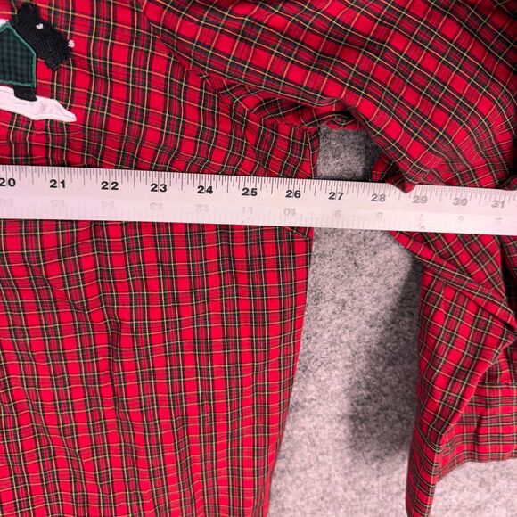 Karen Scott Shirt Women 2X Plus Red Plaid Button Up Collared Long Sleeve Cotton - Picture 5 of 7
